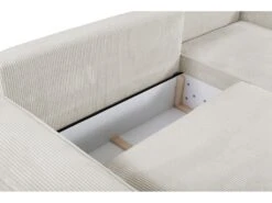 Canapé D'angle Convertible En Velours Côtelé Beige AMELIA De Pascal Morabito - Angle Droit -Accueil-Canapé canape 487091