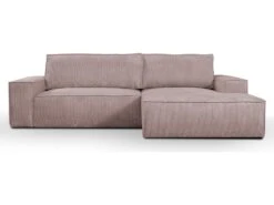 Canapé D'angle Convertible En Velours Côtelé Rose AMELIA De Pascal Morabito - Angle Droit -Accueil-Canapé canape 487143