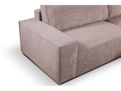 Canapé D'angle Convertible En Velours Côtelé Rose AMELIA De Pascal Morabito - Angle Droit -Accueil-Canapé canape 487147