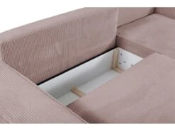 Canapé D'angle Convertible En Velours Côtelé Rose AMELIA De Pascal Morabito - Angle Droit -Accueil-Canapé canape 487149