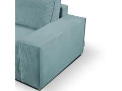 Canapé D'angle Convertible En Velours Côtelé Bleu Clair AMELIA De Pascal Morabito - Angle Gauche -Accueil-Canapé canape 487215