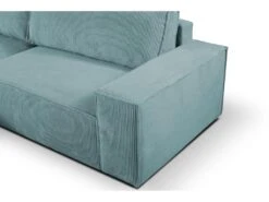 Canapé D'angle Convertible En Velours Côtelé Bleu Clair AMELIA De Pascal Morabito - Angle Gauche -Accueil-Canapé canape 487219