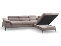 Canapé Grand Angle Convertible En Velours Taupe SEPINA De PASCAL MORABITO - Angle Droit -Accueil-Canapé canape 487251