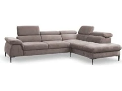 Canapé Grand Angle Convertible En Velours Taupe SEPINA De PASCAL MORABITO - Angle Droit -Accueil-Canapé canape 487253