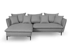 Canapé D'angle Convertible En Tissu Gris LAZARE De PASCAL MORABITO - Angle Gauche -Accueil-Canapé canape 487327