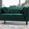 Canapé 2 Places En Velours Vert émeraude TURNER -Accueil-Canapé canape 4879367