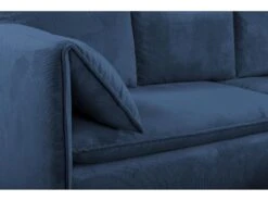 Canapé D'angle Convertible En Velours Côtelé Bleu Marine TEODORA De PASCAL MORABITO - Angle Droit -Accueil-Canapé canape 487953