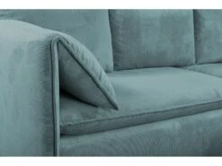 Canapé D'angle Convertible En Velours Côtelé Bleu TEODORA De PASCAL MORABITO - Angle Droit -Accueil-Canapé canape 487975