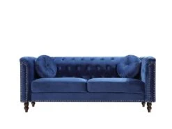 Canapé 3 Places En Velours Bleu Roi TURNER -Accueil-Canapé canape 4879769