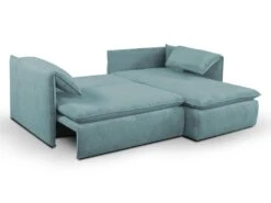 Canapé D'angle Convertible En Velours Côtelé Bleu TEODORA De PASCAL MORABITO - Angle Droit -Accueil-Canapé canape 487979