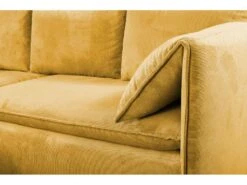 Canapé D'angle Convertible En Velours Côtelé Jaune Moutarde TEODORA De PASCAL MORABITO - Angle Gauche -Accueil-Canapé canape 488007