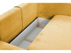 Canapé D'angle Convertible En Velours Côtelé Jaune Moutarde TEODORA De PASCAL MORABITO - Angle Gauche -Accueil-Canapé canape 488009