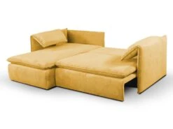 Canapé D'angle Convertible En Velours Côtelé Jaune Moutarde TEODORA De PASCAL MORABITO - Angle Gauche -Accueil-Canapé canape 488011