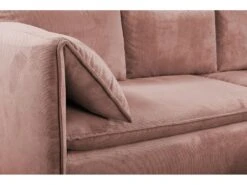 Canapé D'angle Convertible En Velours Côtelé Rose TEODORA De PASCAL MORABITO - Angle Droit -Accueil-Canapé canape 488047