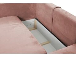 Canapé D'angle Convertible En Velours Côtelé Rose TEODORA De PASCAL MORABITO - Angle Droit -Accueil-Canapé canape 488049