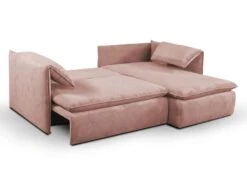 Canapé D'angle Convertible En Velours Côtelé Rose TEODORA De PASCAL MORABITO - Angle Droit -Accueil-Canapé canape 488051