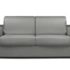 Canapé 3 Places Convertible Express En Simili CALITO - Gris - Couchage 140 Cm - Matelas 18 Cm -Accueil-Canapé canape 489023