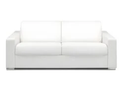 Canapé 4 Places Convertible Express En Simili CALITO - Blanc - Couchage 160 Cm - Matelas 14 Cm