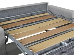 Canapé 2 Places Convertible Express En Simili CALITO - Noir - Couchage Lattes Larges 120 Cm - Matelas 14 Cm Avec Mémoire De Forme DUNLOPILLO -Accueil-Canapé canape 489309