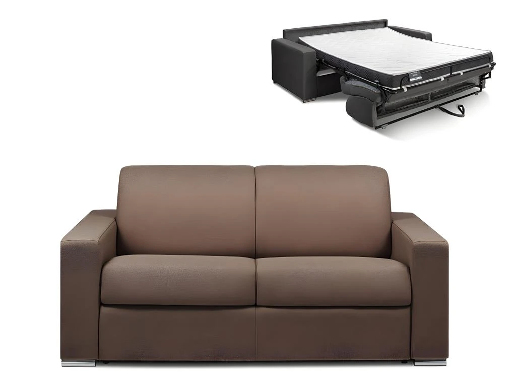 Canapé 2 Places Convertible Express En Tissu CALITO - Marron - Couchage Lattes Larges 120 Cm - Matelas 16 Cm Avec Mousse à Mémoire De Forme DUNLOPILLO 3 Canapé 2 Places Convertible Express En Tissu CALITO - Marron - Couchage Lattes Larges 120 Cm - Matelas 16 Cm Avec Mousse à Mémoire De Forme DUNLOPILLO