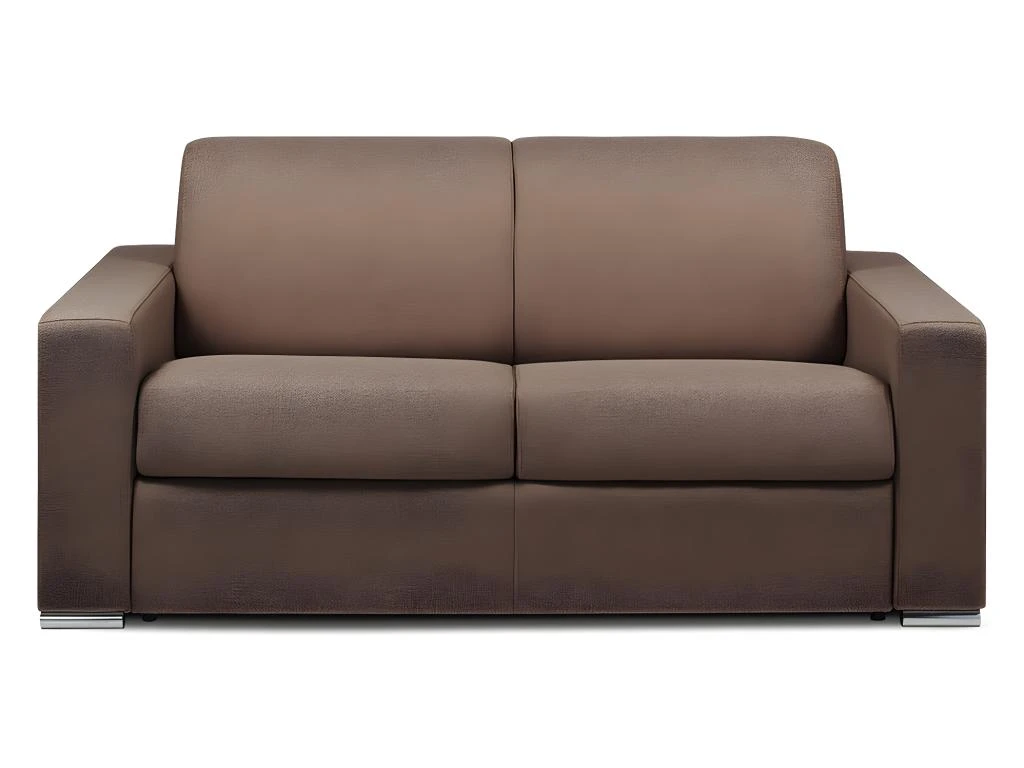 Canapé 2 Places Convertible Express En Tissu CALITO - Marron - Couchage Lattes Larges 120 Cm - Matelas 16 Cm Avec Mousse à Mémoire De Forme DUNLOPILLO 5 Canapé 2 Places Convertible Express En Tissu CALITO - Marron - Couchage Lattes Larges 120 Cm - Matelas 16 Cm Avec Mousse à Mémoire De Forme DUNLOPILLO – Image 3
