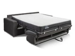 Canapé 3 Places Convertible Express En Tissu CALITO - Anthracite - Couchage Lattes Larges 140 Cm - Matelas 22 Cm Avec Mémoire De Forme DUNLOPILLO -Accueil-Canapé canape 490273