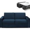 Canapé 3 Places Convertible Express En Velours CALITO - Bleu Nuit - Couchage Lattes Larges 140 Cm - Matelas 18 Cm Avec Mémoire De Forme DUNLOPILLO 1 Canapé 3 Places Convertible Express En Velours CALITO - Bleu Nuit - Couchage Lattes Larges 140 Cm - Matelas 18 Cm Avec Mémoire De Forme DUNLOPILLO -Accueil-Canapé canape 490951