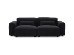 Canapé 3 Places En Tissu Sherpa Effet Peau De Mouton Noir MAGALI -Accueil-Canapé canape 4917443