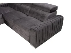 Canapé D'angle Gauche Convertible En Tissu Gris Anthracite LARICA De PASCAL MORABITO -Accueil-Canapé canape 492805