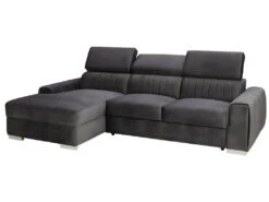 Canapé D'angle Gauche Convertible En Tissu Gris Anthracite LARICA De PASCAL MORABITO -Accueil-Canapé canape 492813