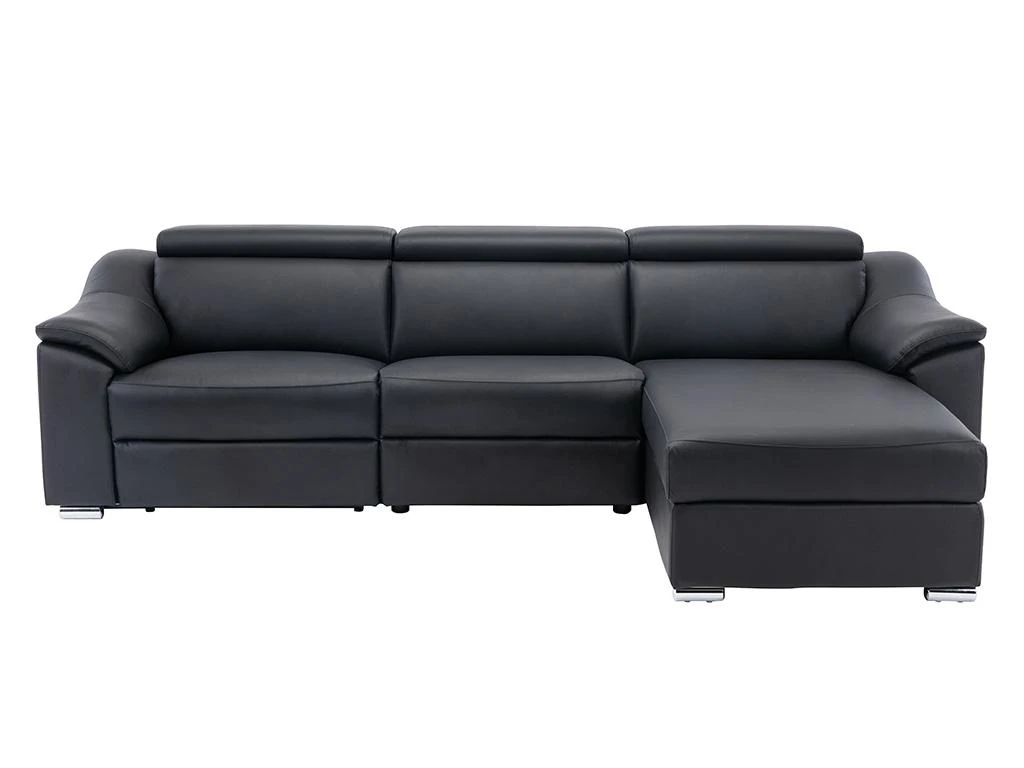 Canapé D'angle Relax électrique En Cuir Supérieur Noir PEDRERA - Angle Droit 7 Canapé D'angle Relax électrique En Cuir Supérieur Noir PEDRERA - Angle Droit – Image 5