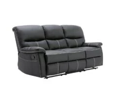 Canapés 3 Places Relax En Simili Noir CANBY -Accueil-Canapé canape 495027