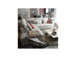 Grand Canapé D'angle Gauche En Velours Côtelé Crème MONDOVI -Accueil-Canapé canape 4966781