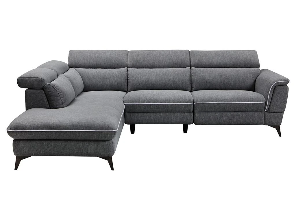 Canapé D'angle Gauche Relax électrique En Tissu Gris COPOLI 6 Canapé D'angle Gauche Relax électrique En Tissu Gris COPOLI – Image 4