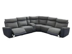 Canapé D'angle Réversible Relax électrique En Tissu Gris Clair Et Anthracite DAMON -Accueil-Canapé canape 498007