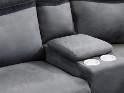 Canapé D'angle Réversible Relax électrique En Tissu Gris Clair Et Anthracite DAMON -Accueil-Canapé canape 498019