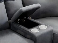 Canapé D'angle Réversible Relax électrique En Tissu Gris Clair Et Anthracite DAMON -Accueil-Canapé canape 498021