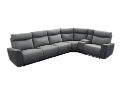 Canapé D'angle Réversible Relax électrique En Tissu Gris Clair Et Anthracite DAMON -Accueil-Canapé canape 498023