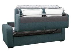 Canapé 3 Places Convertible Express En Tissu Bleu - Matelas 14cm - Couchage 140cm - BEVIS -Accueil-Canapé canape 501173