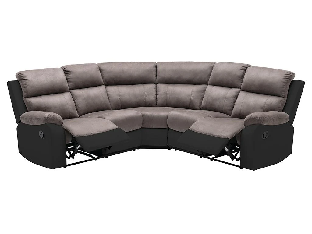 Canapé D'angle Relax Gris Et Noir En Microfibre Et Simili TOLZANO 9 Canapé D'angle Relax Gris Et Noir En Microfibre Et Simili TOLZANO – Image 7