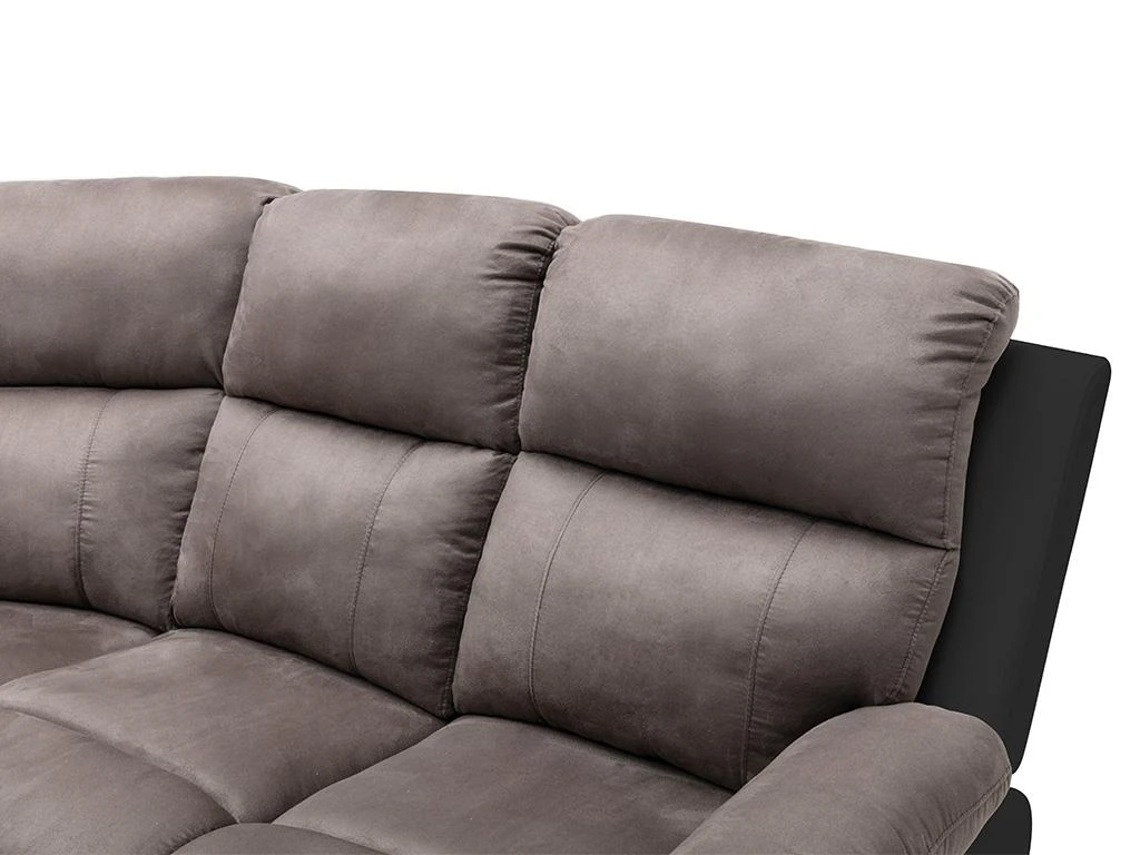 Canapé D'angle Relax Gris Et Noir En Microfibre Et Simili TOLZANO 7 Canapé D'angle Relax Gris Et Noir En Microfibre Et Simili TOLZANO – Image 5