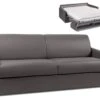 Canapé 4 Places Convertible Express En Simili CALIFE - Gris - Couchage à Lattes Larges 160 Cm - Matelas 18 Cm -Accueil-Canapé canape 503447