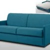 Canapé 3 Places Convertible Express En Tissu CALIFE - Turquoise - Couchage à Lattes Larges 140 Cm - Matelas 14 Cm 1 Canapé 3 Places Convertible Express En Tissu CALIFE - Turquoise - Couchage à Lattes Larges 140 Cm - Matelas 14 Cm -Accueil-Canapé canape 503557