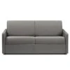 Canapé 3 Places Convertible Express En Tissu CALIFE - Gris Clair - Couchage à Lattes Larges 140 Cm - Matelas 14 Cm