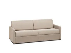 Canapé 4 Places Convertible Express En Tissu CALIFE - Beige - Couchage à Lattes Larges 160 Cm - Matelas 14 Cm -Accueil-Canapé canape 503701