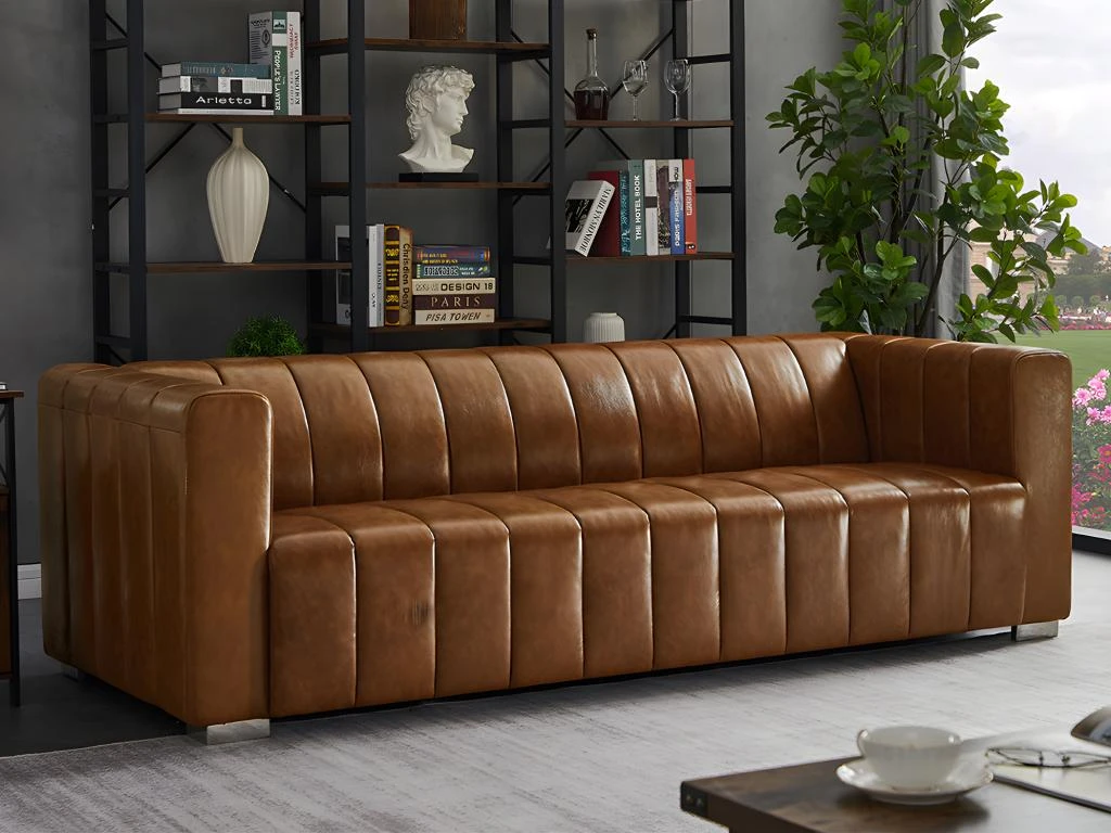 Canapé 3 Places 100% Cuir PARATU - Cuir Vintage 6 Canapé 3 Places 100% Cuir PARATU - Cuir Vintage – Image 4