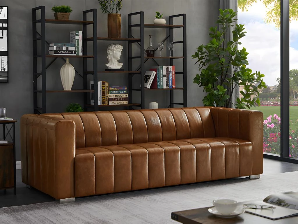 Canapé 3 Places 100% Cuir PARATU - Cuir Vintage 3 Canapé 3 Places 100% Cuir PARATU - Cuir Vintage