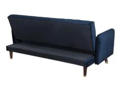 Canapé 3 Places Convertible Clic-clac En Velours JORIS - Bleu Nuit -Accueil-Canapé canape 507369