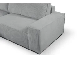 Canapé D'angle Convertible En Velours Côtelé Gris Clair AMELIA De Pascal Morabito - Angle Gauche -Accueil-Canapé canape 508807