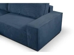 Canapé D'angle Convertible En Velours Côtelé Bleu Marine AMELIA De Pascal Morabito - Angle Gauche -Accueil-Canapé canape 508815